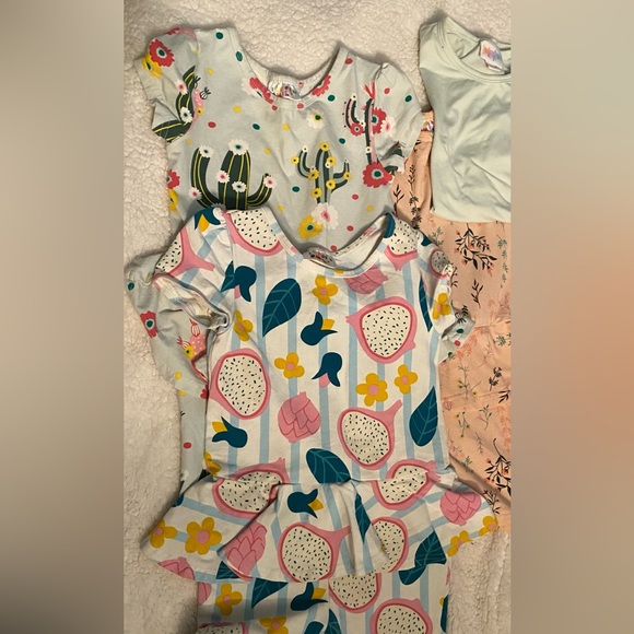 Three rompers and a bonus Tshirt. EUC - Picture 1 of 6